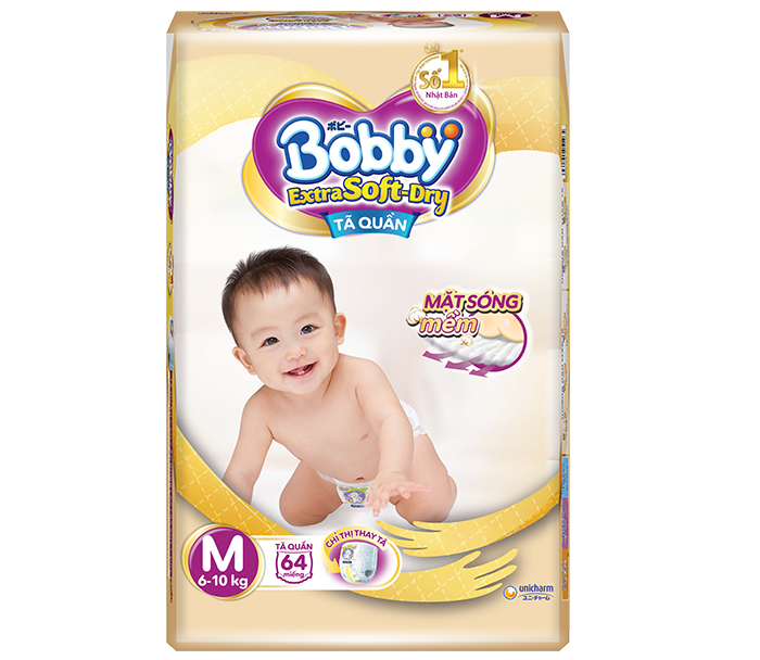 Tã Bỉm quần Bobby Extra Soft Dry M64